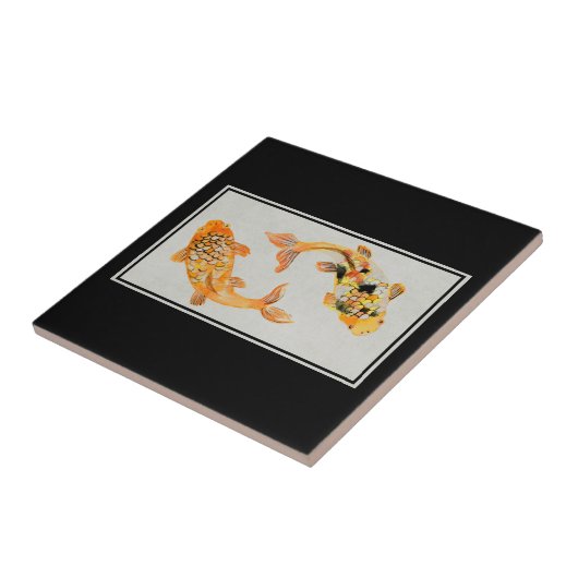 Stylish Gold Koi Fish Tegeltje (Zijkant)