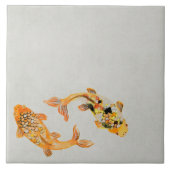 Stylish Gold Koi Fish Tegeltje (Voorkant)