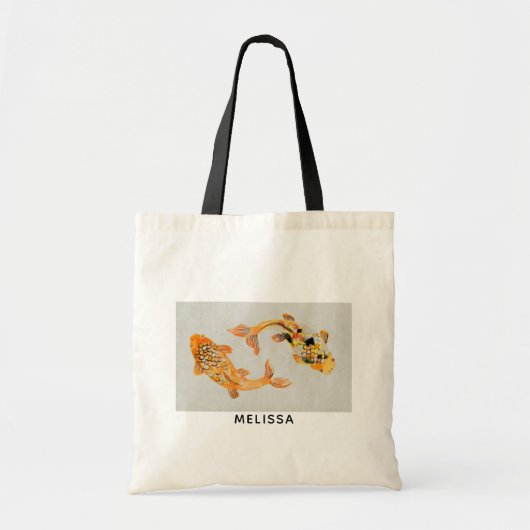 Stylish Gold Koi Fish Tote Bag (Voorkant)