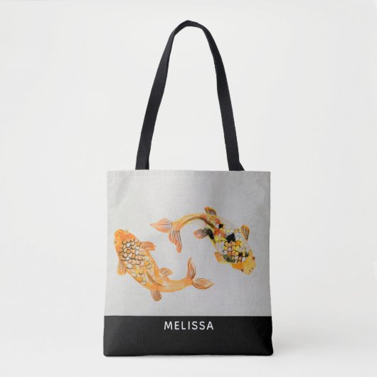 Stylish Gold Koi Fish Tote Bag (Voorkant)