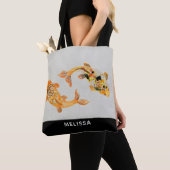 Stylish Gold Koi Fish Tote Bag (Dichtbij)