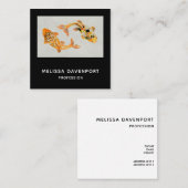 Stylish Gold Koi Fish Vierkante Visitekaartje (Voorkant / Achterkant)