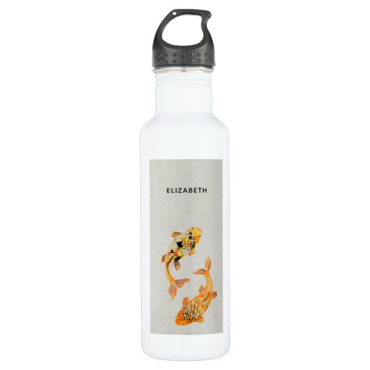 Stylish Gold Koi Fish Waterfles (Voorkant)