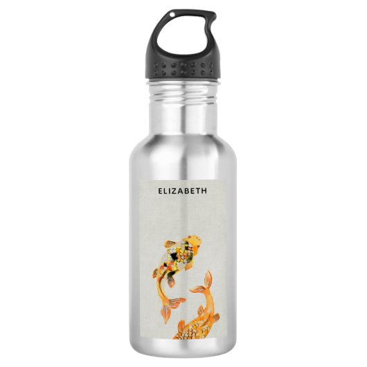 Stylish Gold Koi Fish Waterfles (Voorkant)