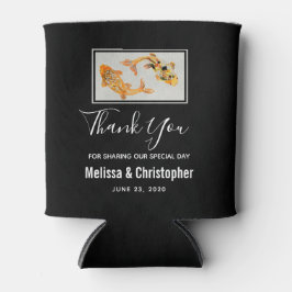 Stylish Gold Koi Fish Wedding Dank je Blikjeskoeler