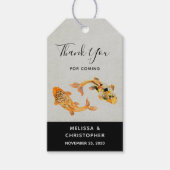 Stylish Gold Koi Fish Wedding Dank je Cadeaulabel (Voorkant)