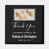 Stylish Gold Koi Fish Wedding Dank je Magneet (Voorkant)