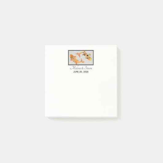 Stylish Gold Koi Fish Wedding Event Post-it® Notes (Voorkant)