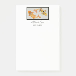 Stylish Gold Koi Fish Wedding Event Post-it® Notes