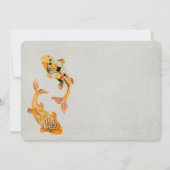 Stylish Gold Koi Fish Wedding Kaart (Achterkant)