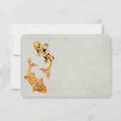 Stylish Gold Koi Fish Wedding RSVP Kaartje (Achterkant)