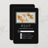 Stylish Gold Koi Fish Wedding RSVP Kaartje (Voorkant / Achterkant)