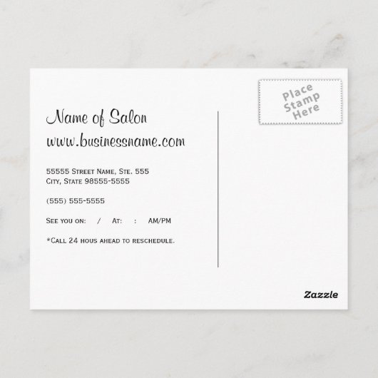 Stylish Gold Leopard Salon Appointinder Briefkaart (Achterkant)