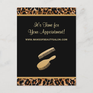 Stylish Gold Leopard Salon Appointinder Briefkaart