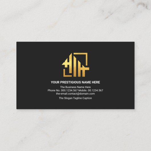 Stylish Gold Lijst Handyman Tools Home Logo Visitekaartje (Achterkant)