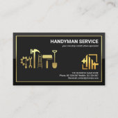 Stylish Gold Lijst Handyman Tools Home Logo Visitekaartje (Voorkant)