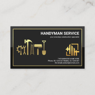 Stylish Gold Lijst Handyman Tools Home Logo Visitekaartje