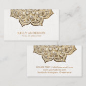 Stylish Gold Lotus Mandala Yoga Instructor Visitekaartje (Voorkant / Achterkant)