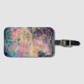 Stylish Gold Mandala Colorful Watercolor Nebula  Bagagelabel (Voorkant (horizontaal))