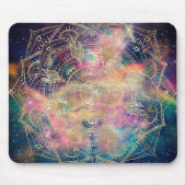 Stylish Gold mandala waterverf & Nebula Colorful Muismat (Voorkant)