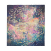 Stylish Gold mandala waterverf & Nebula Colorful Notitieblok (Voorkant)
