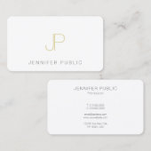 Stylish Gold Monogram Sjabloon Trendy Elegant Top Visitekaartje (Voorkant / Achterkant)