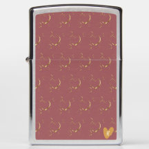 Stylish Gold Pink Heart Monogram Valentijn Love