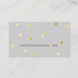 Stylish Gold Polka Dot Pattern Grey Visitekaartje