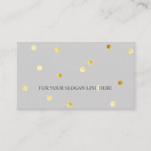 Stylish Gold Polka Dot Pattern Grey Visitekaartje (Voorkant)