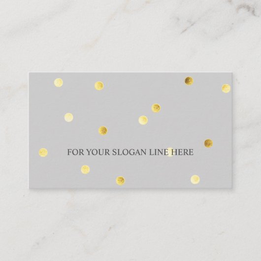 Stylish Gold Polka Dot Pattern Grey Visitekaartje (Voorkant)
