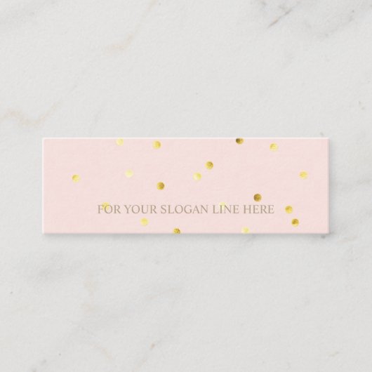 Stylish Gold Polka Pattern Pink Mini Visitekaartje (Voorkant)