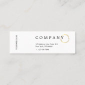 Stylish Gold Polka Pattern Pink Mini Visitekaartje (Achterkant)