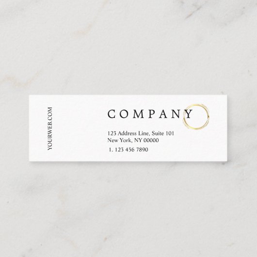 Stylish Gold Polka Pattern Pink Mini Visitekaartje (Achterkant)