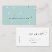 Stylish Gold PolkaDot Pattern Pastel Visitekaartje (Voorkant / Achterkant)