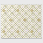 Stylish Gold Quatrefoil Pattern Weddenschap Monogr Cadeaupapier (Vlak)