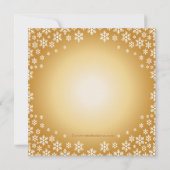 Stylish Gold Snowflakes Holiday Party Invitation Kaart (Achterkant)