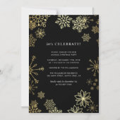 Stylish Gold Snowflakes kerstfeest Magnetische Uitnodiging (Voorkant)