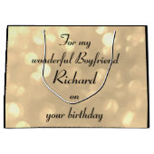 Stylish Gold sparkle Boyvriend Birthday Groot Cadeauzakje (Voorkant)