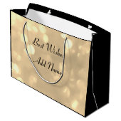 Stylish Gold sparkle Boyvriend Birthday Groot Cadeauzakje (Achterkant Gekanteld)