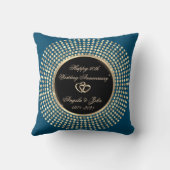 Stylish Gold Stippen 50th Wedding Jubileum Kussen (Achterkant)