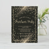 Stylish Gold Stippen Company kerst Party Kaart (Staand voorkant)