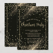 Stylish Gold Stippen Company kerst Party Kaart (Voorkant / Achterkant)