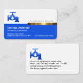 Stylish Gold Tab On White Blue Layers Visitekaartje (Voorkant / Achterkant)