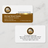 Stylish Gold Tab On White Brown Layer Visitekaartje (Voorkant / Achterkant)