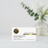 Stylish Gold Tab On White Layer Visitekaartje (Staand voorkant)