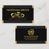 Stylish Gold Tabs Handyman Tool Visitekaartje (Voorkant / Achterkant)