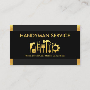 Stylish Gold Tabs Handyman Tool Visitekaartje