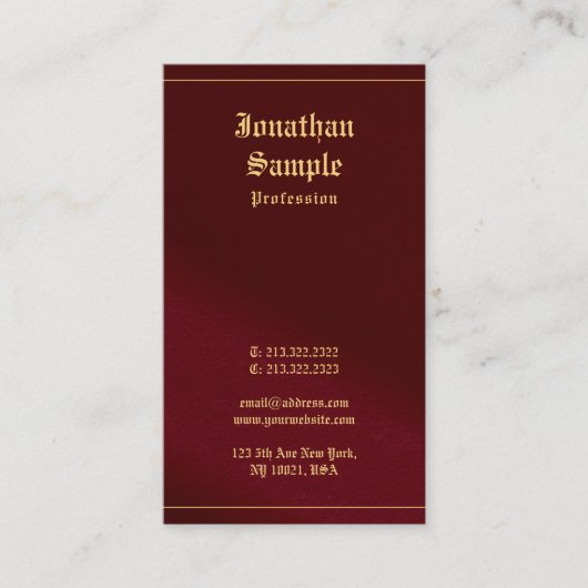 Stylish Gold Text Font Classic Luxurious Look Visitekaartje (Voorkant)