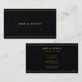 Stylish Gold Text Template Luxurious Premium Black Visitekaartje (Voorkant / Achterkant)