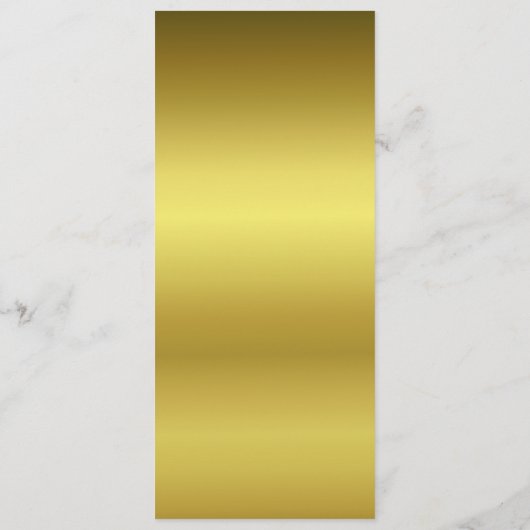 Stylish Gold Tone Skinny Wedding Table Menu (Achterkant)